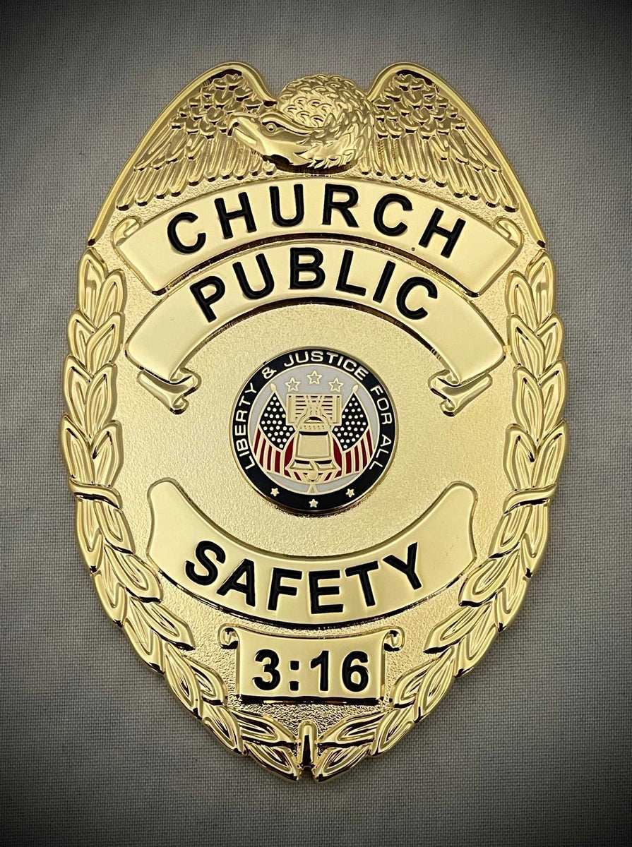 Public Safety Standard Shield (Acrylic Holder), Woman's Flat Style Plastic with Push Pins - Chaplain Badge