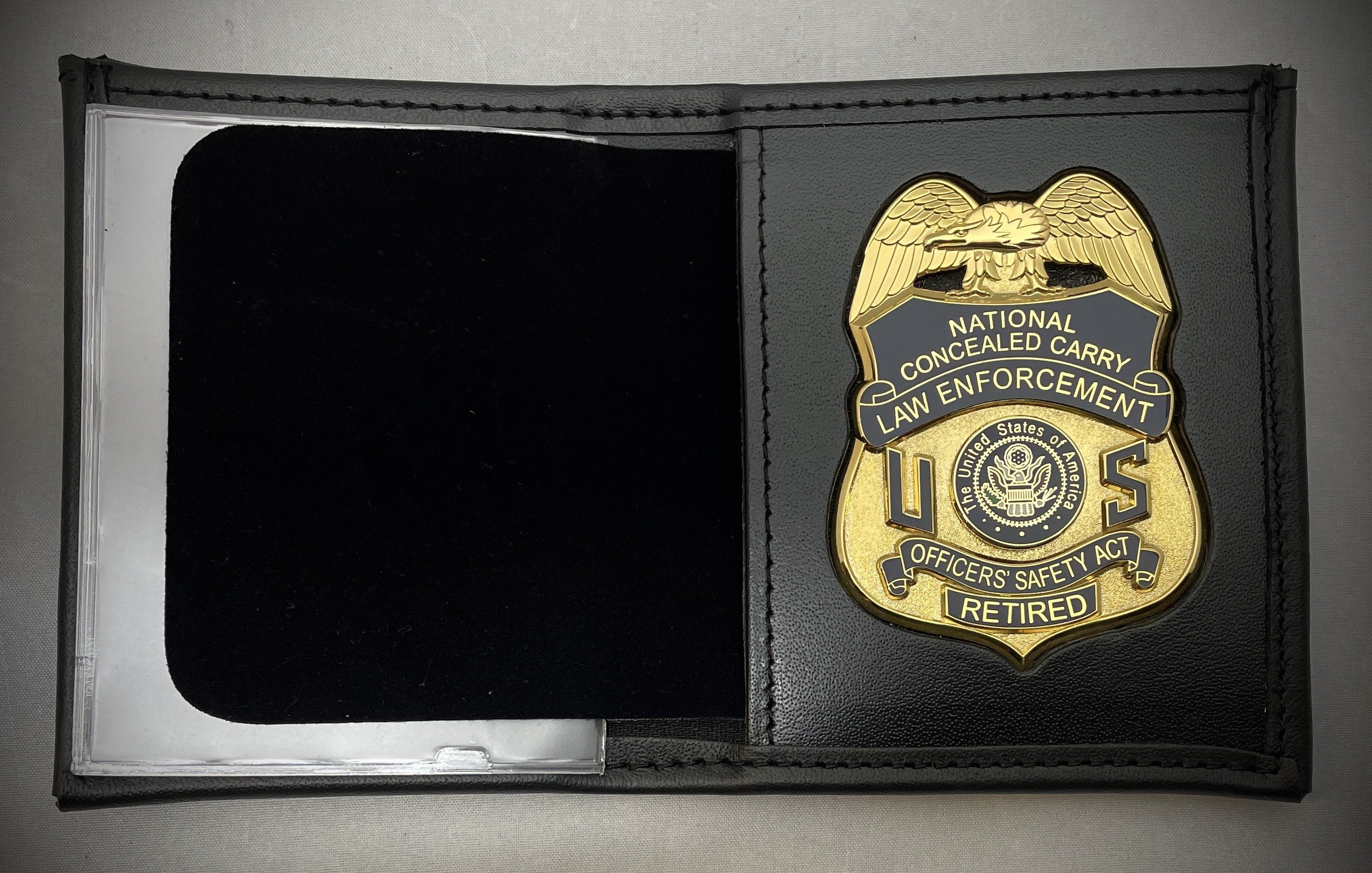 Concealed Weapon Badge with bifold wallet with single ID