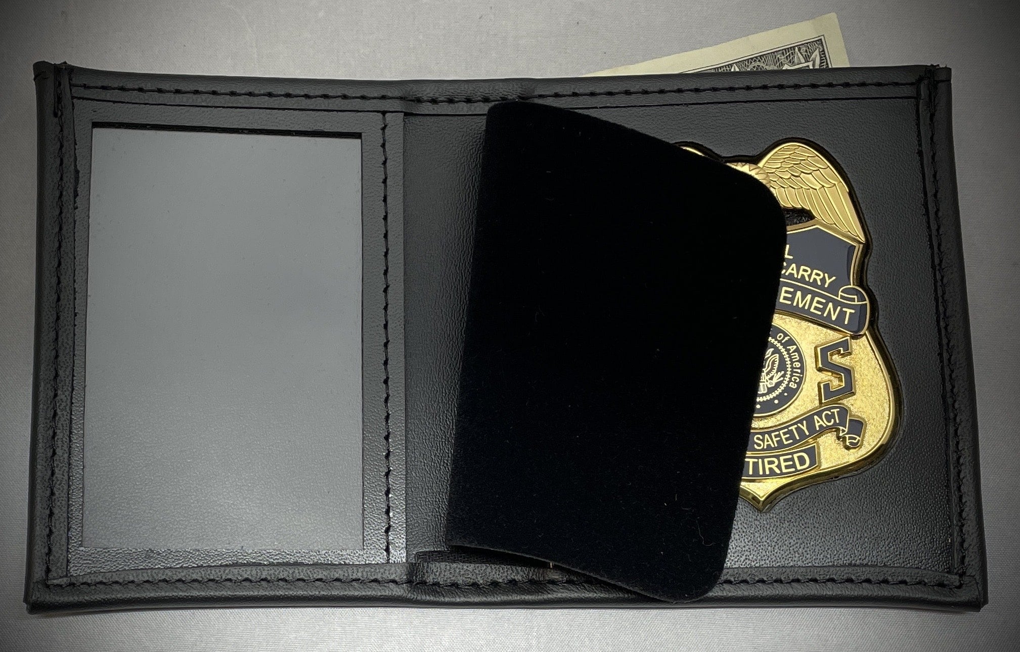Concealed Weapon Badge with bifold wallet with single ID