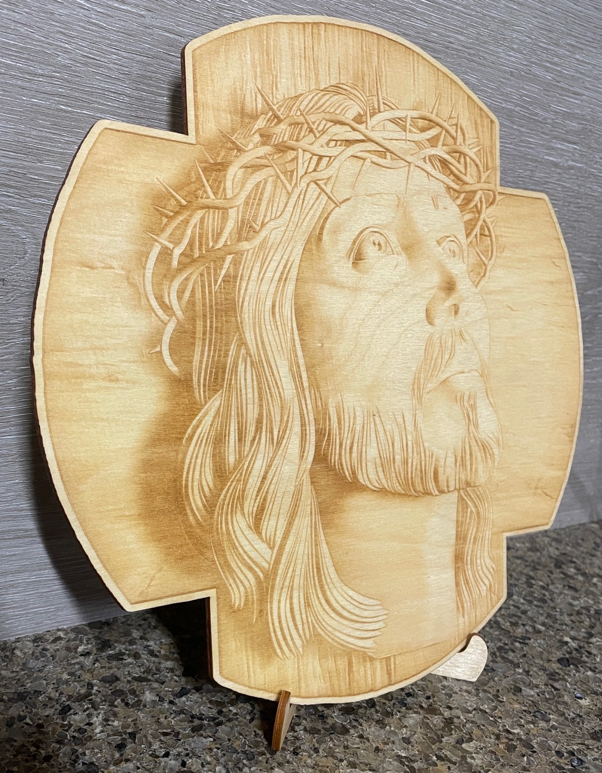 Jesus Crown of Thorns Wood Engraving