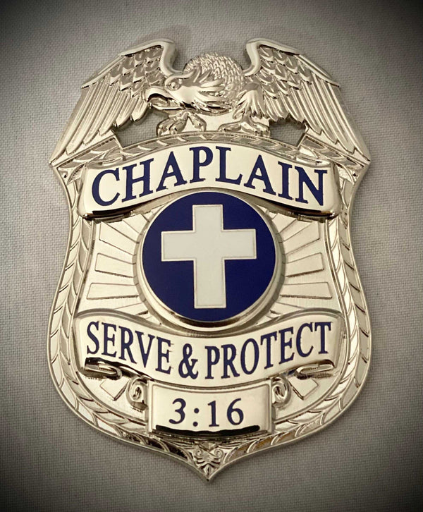 Chaplain Serve and Protect Silver - Badge only