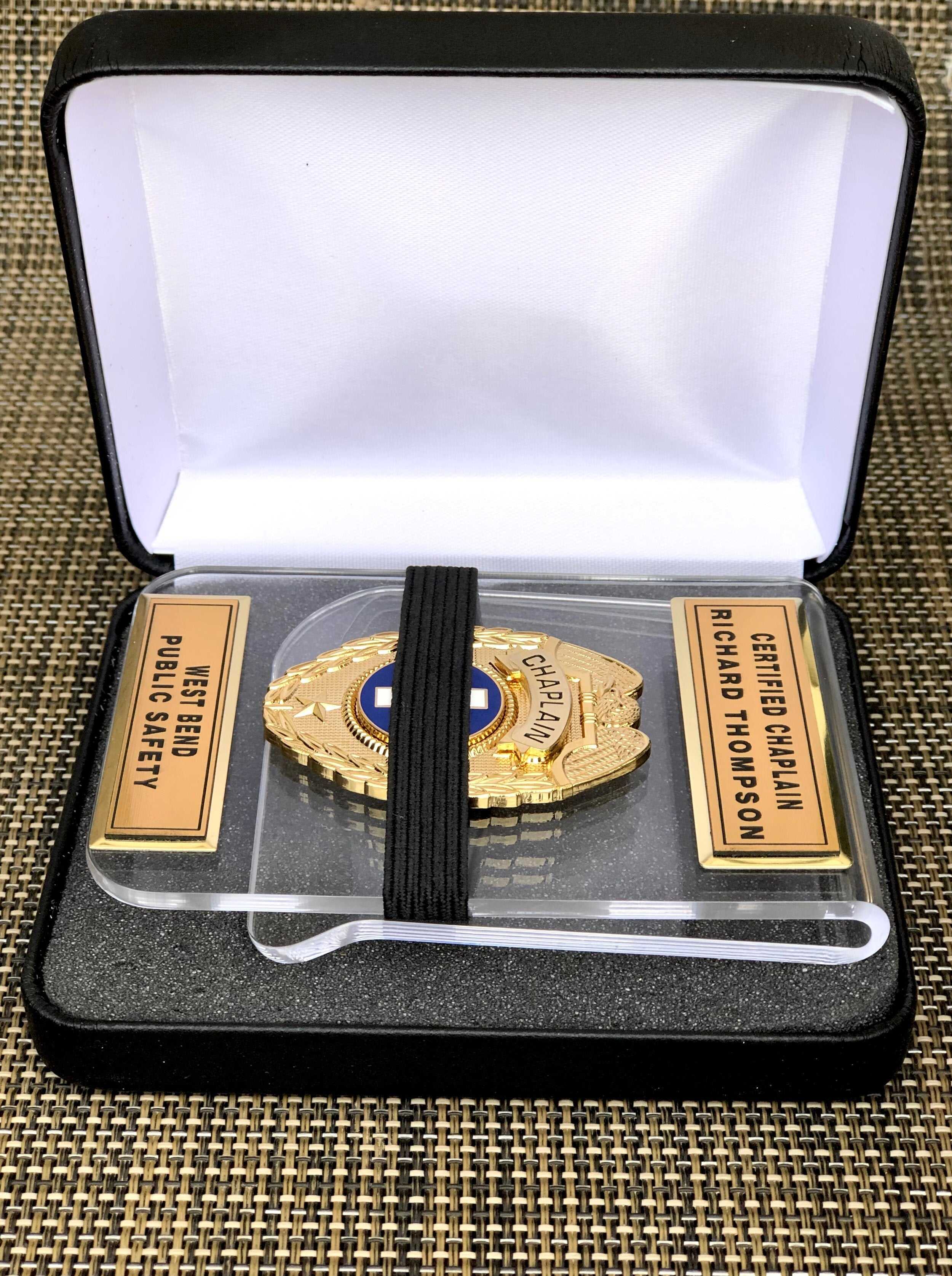 Cross Pocket Badge (Acrylic Holder)  Gold or Silver