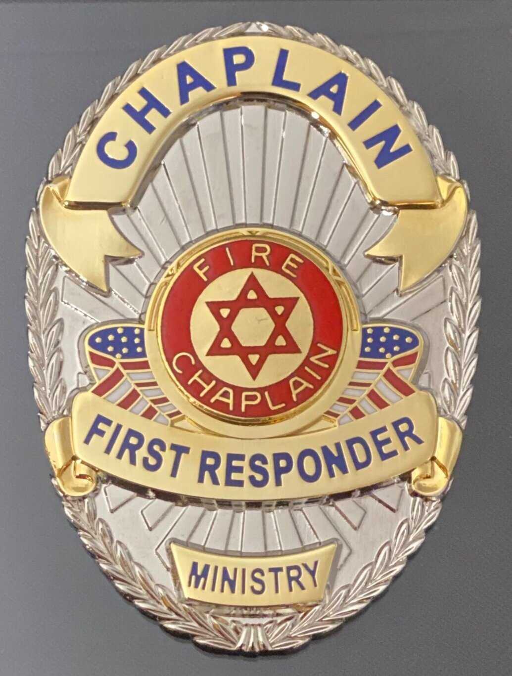 Chaplain Pin Chaplain First Responder - Badge with Pin and Safety Catch