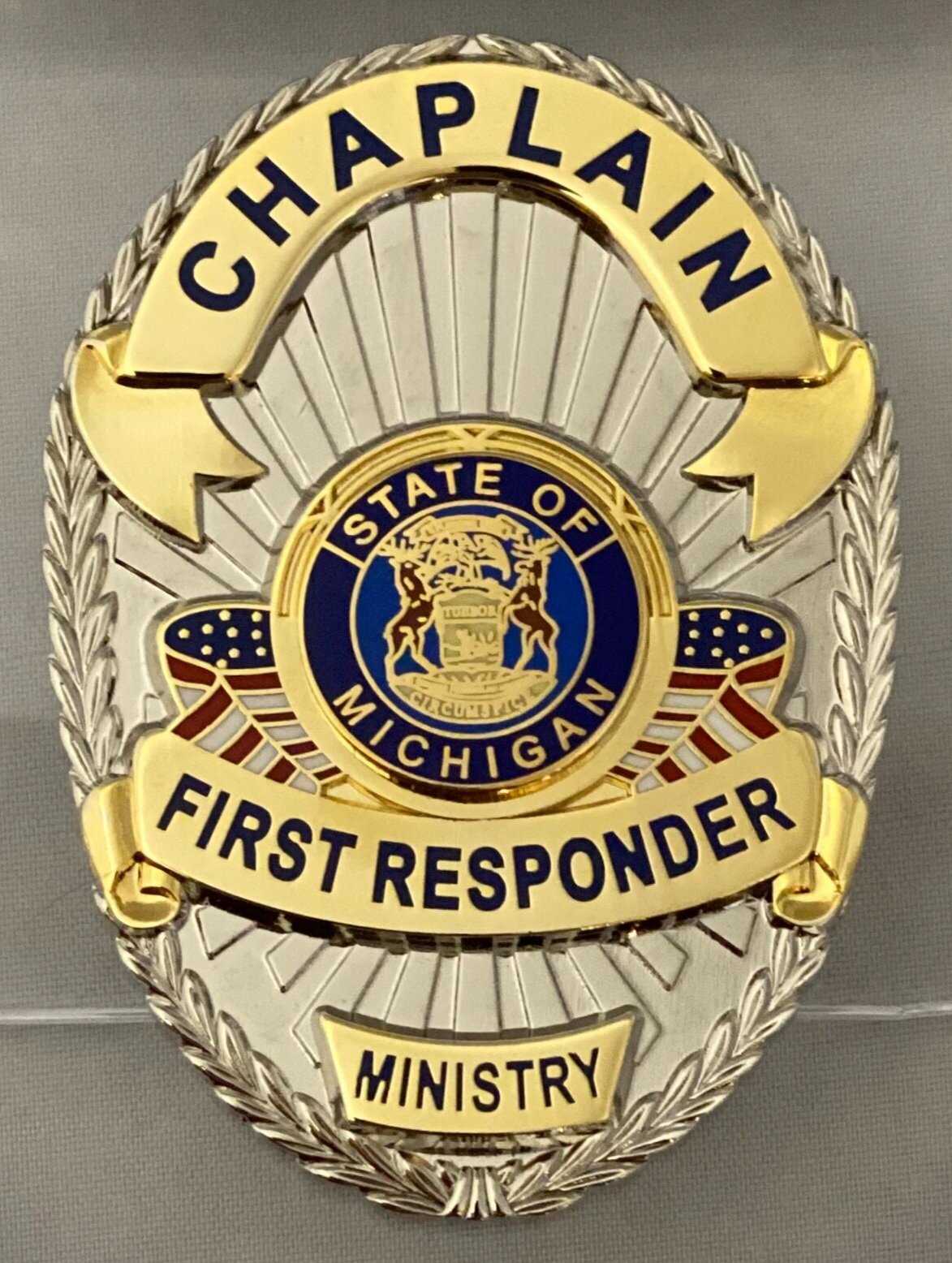Chaplain Pin Chaplain First Responder - Badge with Pin and Safety Catch