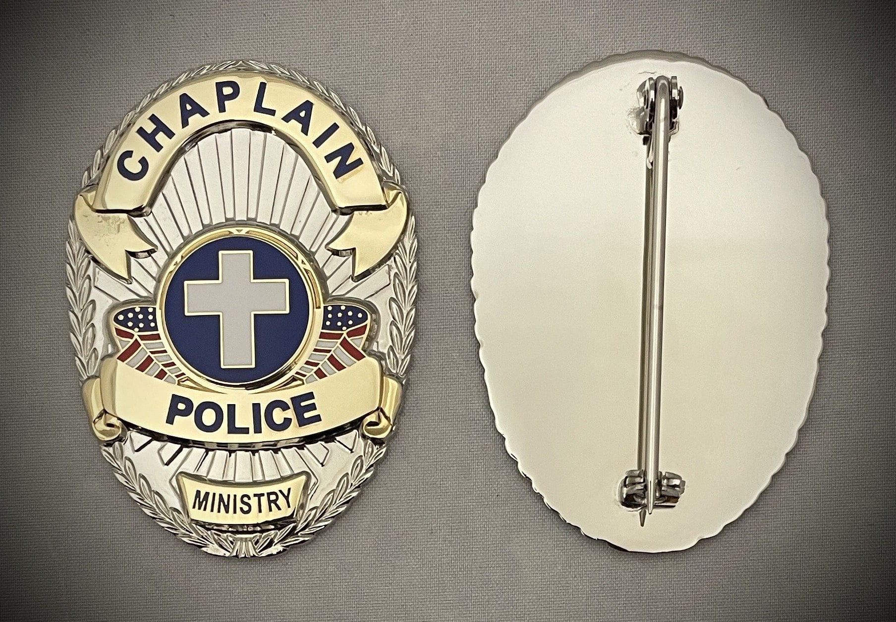 Chaplain Police - Badge with Pin and Safety Catch | Chaplain Badge